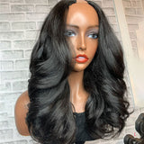 GS Virgin Hair U Part Human Hair Wigs Brazilian Virgin Loose Wave 150 Density Glueless Middle Part Wig For Women Natural Color