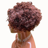 GS Virgin Hair Bob Short Pixie Wig Brown Cabello Series