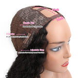 GS Virgin Hair U Part Human Hair Wigs Brazilian Virgin Loose Wave 150 Density Glueless Middle Part Wig For Women Natural Color