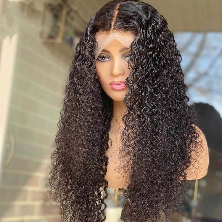 GS Virgin Hair Deep Curly  Frontal Wig 4X4 HD Closure  Straight Lace Front Wig  Hd Lace  Brazilian Hair