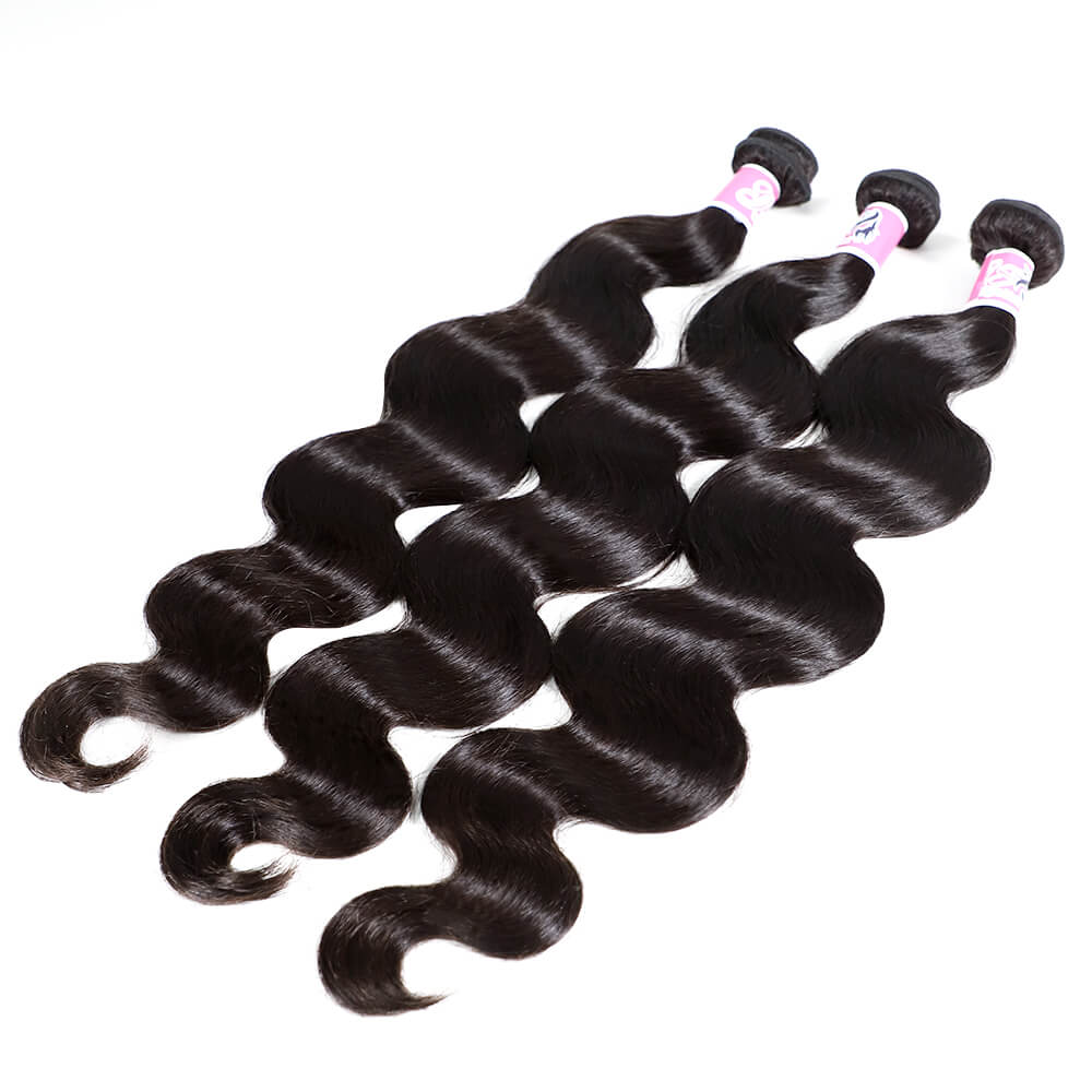 GS Virgin Hair 5x5 HD Lace Closure With 4 Bundles Body Wave Human Hair Weaves Transparent Lace Natural