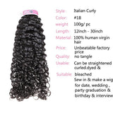 GS Virgin Hair Cabello Series Malaysian Italian Curly Hair Weave 3 Bundles