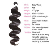 GS Virgin Hair Brazilian Body Wave Human Virgin Hair 4pcs/pack Blue Series
