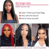 GS Virgin Hair Body Wave 13x4 HD Lace Frontal Human Hair Wigs Pre Plucked with Baby Hair 150% Density