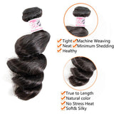 GS Virgin Hair Brazilian Loose Wave Virgin Hair 3 Bundles Cabello Series