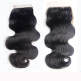 GS Virgin Hair Body Wave Upgrade Lace Closure Middle Part Closure  4*4 middle part Closure Natural Color