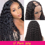 GS Virgin Hair 150% Density Move Wave U Part Hair Wig‎ Natural Color Brazilian Human Hair U part Wigs For Women Cabello Series