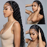 GS Virgin Hair Factory Customization 13x4 HD Latest Fabulous Charming Middle Water Wave Lace Frontal Wigs 100% Human Hair