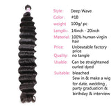 GS Virgin Hair Free Part HD Lace Closure 5x5 With 3 Bundles Deep Wave