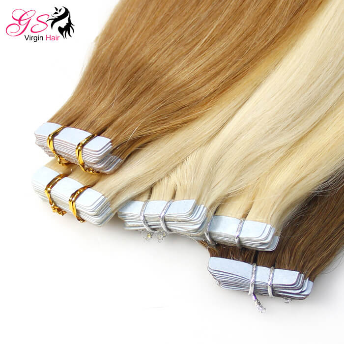 GS Virgin Hair Brazilian Remy Human Hair Tape In Hair Extension 18-24 Inch