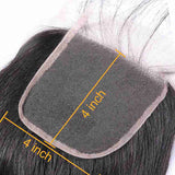 GS Virgin Hair Straight Hair 4 Bundles with 4X4 HD Lace Closure Middle Part ,Natural Black 100% Virgin Hair