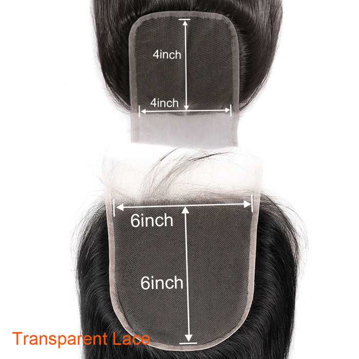 Gs Virgin Hair Melt 6x6 Transparent Lace Closure Straight Free Part Hair Invisible Knots Cabello Series