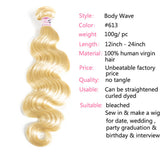 GS Virgin Hair Color 613 5*5 Lace Closures Body Wave And 3 Bundles Blonde Brazilian Body Wave Hair Bundles