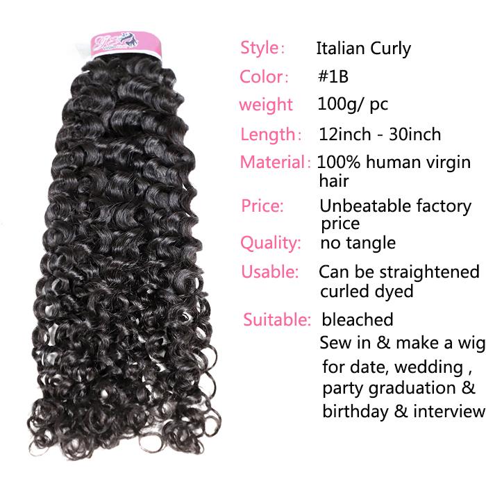 GS Virgin Hair Brazilian Italian Curly Virgin Hair 4pcs/pack Cabello Series