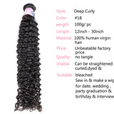 GS Virgin Hair Malaysian Natural Color Deep Curly Virgin  Hair Weave Curly Women's Hair Weave Cabelllo Series