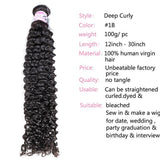 GS Virgin Hair Cabello Series Malaysian Deep Curly Hair Weave 3 Bundles