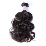 GS Virgin Hair Natural Wave Peruvian Human Hair 3 Bundles With 4*4 Lace Closure