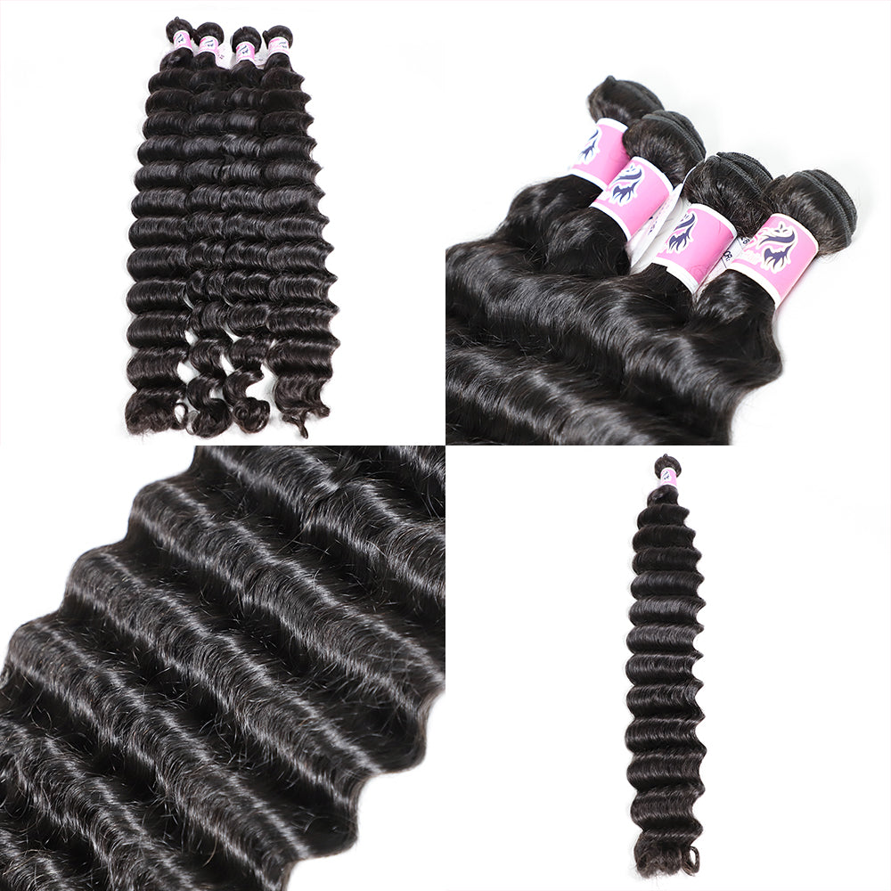 GS Virgin Hair 3pcs/pack Deep Wave Brazilian Human Hair Weave