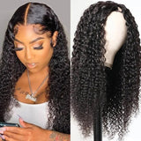GS Virgin Hair U Part Wig Brazilian Hair Deep Curly Wig Natural Color 100%Vrigin Hair Cabello Series
