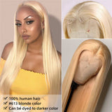 GS Virgin Hair Color 613 4x4 5X5 Closure Wigs Natural  Straight Blonde Wigs