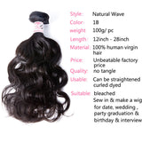 GS Virgin Hair Cabello Series Brazilian Virgin Hair Natural wave 3 Bundles Human Hair