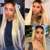 GS Virgin Hair 13X4 4X4 Honey Blonde 613 Straight Wig Malaysian Transparent Lace Part Front  Wigs For Black Women 1B/613 Wig Cabello Series