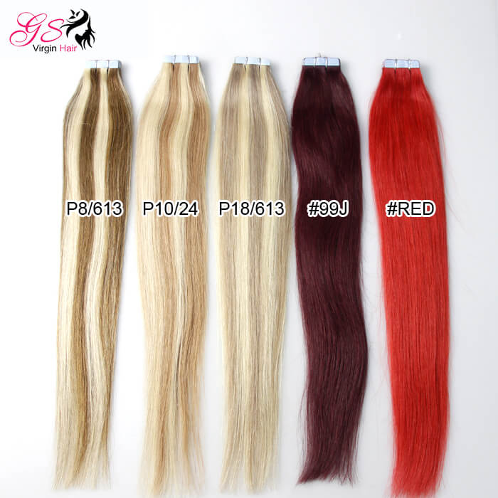 GS Virgin Hair Brazilian Remy Human Hair Tape In Hair Extension 18-24 Inch