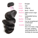 GS Virgin Hair Malaysian Loose Wave 4 Bundles with 5X5 Transparent lace Closure Natural Black