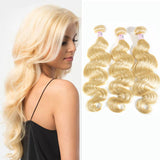 GS Virgin Hair Indian 3PCS 613 Blonde Virgin Human Hair Bundles Body Wave Hair Cabello series