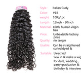 GS Virgin  Hair Cabello Series 1 pcs  Piece  Italian Curly Human Virgin Hair Weaving