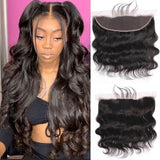 GS Virgin Hair bling hair 13X4 Transparent  Lace Frontal Only Peruvian Body Wave Human Hair