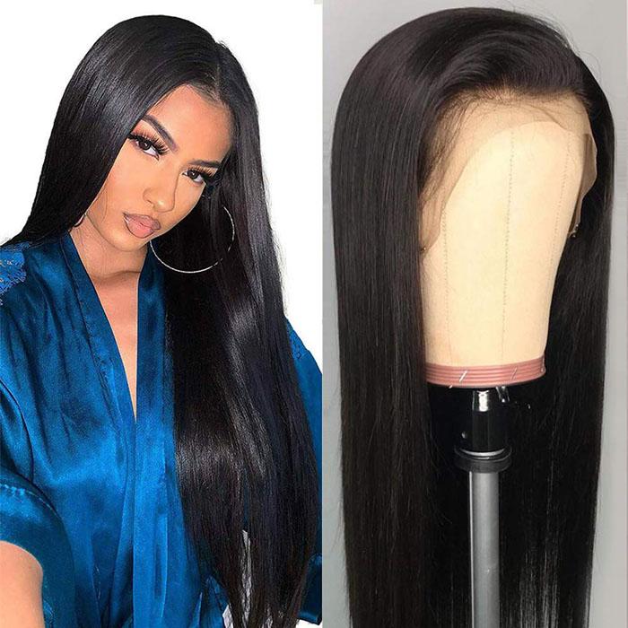 GS Virgin Hair13x4 Transparent Bone Straight Lace Frontal Human Hair Wigs For Black Women Indian Closure Frontal Wig