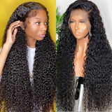GS Virgin Hair 13x4 Transparent Lace Frontal Wig Water Wave Lace Front Human Hair Wigs Pre Plucked Hairline Brazilian Curly Human Hair Wigs