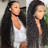GS Virgin Hair 13x4 Transparent Lace Frontal Wig Water Wave Lace Front Human Hair Wigs Pre Plucked Hairline Brazilian Curly Human Hair Wigs