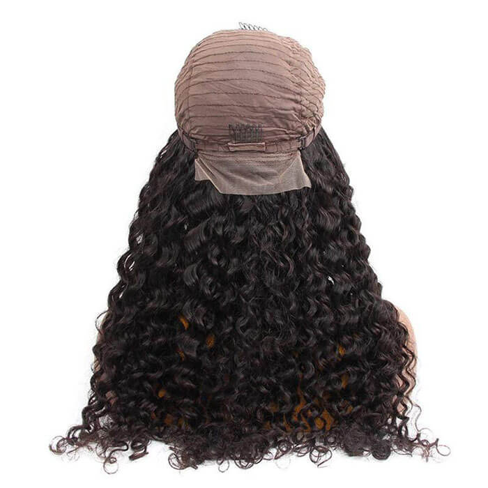 GS Virgin Hair Water Wave Human Hair Wigs 5x5 Lace Closure Wigs Curly Style Natural Black