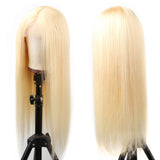 GS Virgin Hair Cabello Series 150% Density Virgin Human Hair Soft Long 613 Blonde Straight 13X4 Lace Frontal Wig