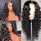 GS Virgin Hair 13x4 Lace Frontal Wig Transparent Glueless Loose Wave Human Hair Wigs  Brazilian Virgin Natual Color