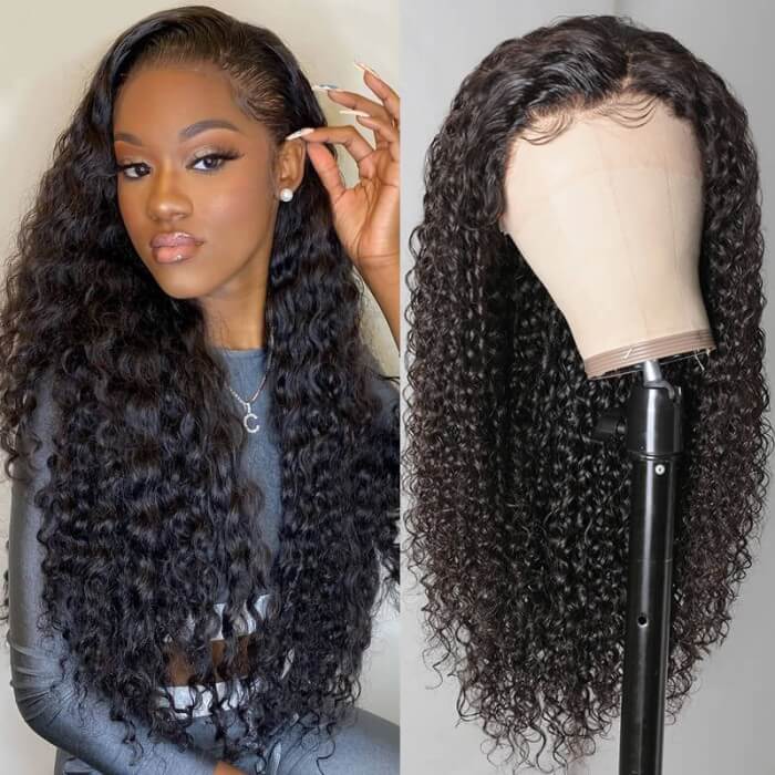 GS Virgin Hair Jerry Curly Remy Wig 13*4 Lace Front Pre Pluck Human Hair Wigs 150% Density Wigs