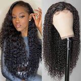 GS Virgin Hair Jerry Curly Remy Wig 13*4 Lace Front Pre Pluck Human Hair Wigs 150% Density Wigs